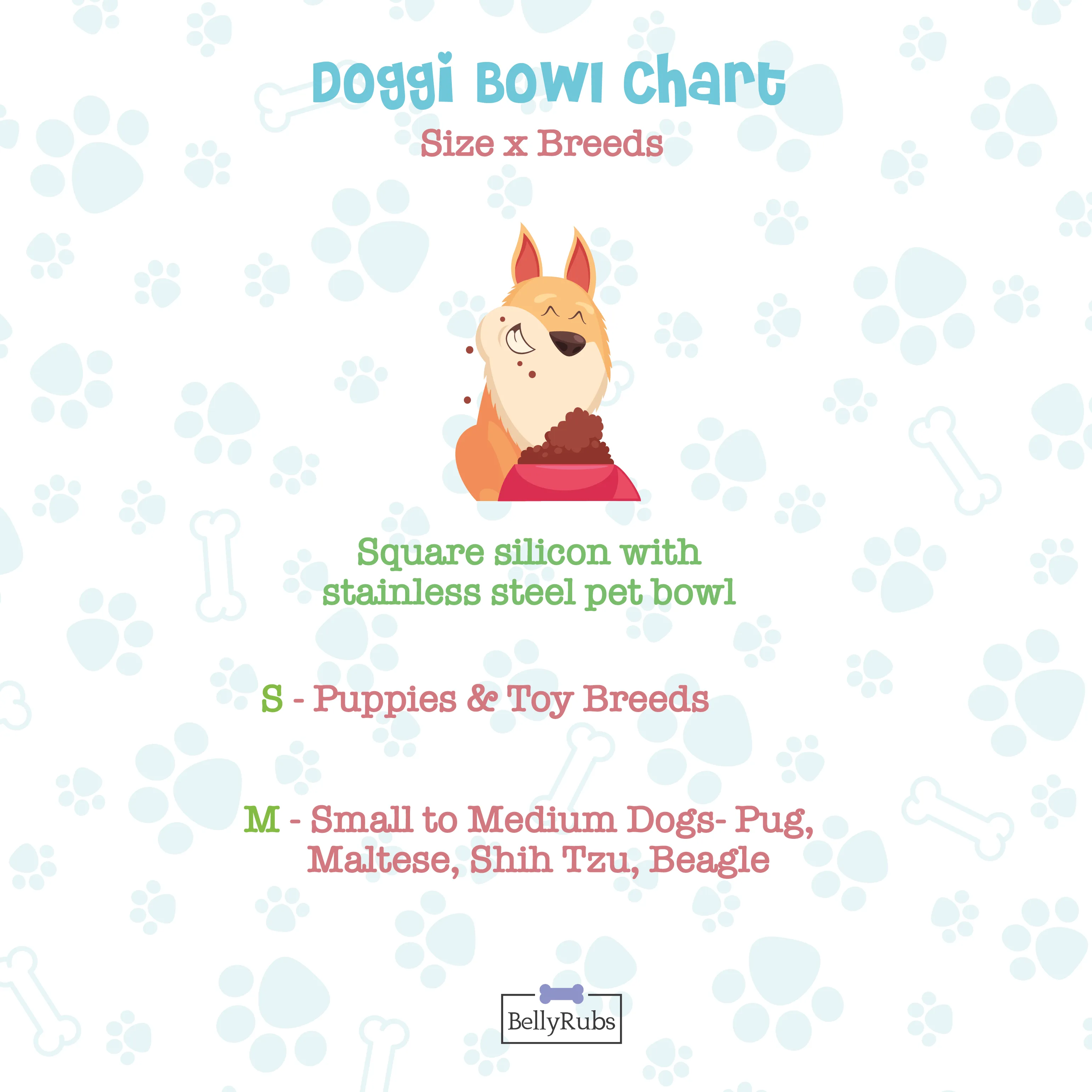 Square Silicon with Stainless Steel Pet Bowl- Red