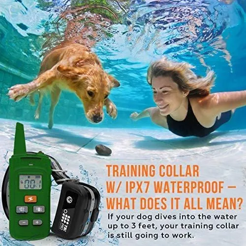 TBI Pro [All-New 2019 Dog Shock Training Collar with Remote | Heavy-Duty, Long Range 2000 ft, Rechargeable & IPX7 Waterproof | E-Collar Shock Collar for Dogs Small, Medium, Large Size, All Breeds