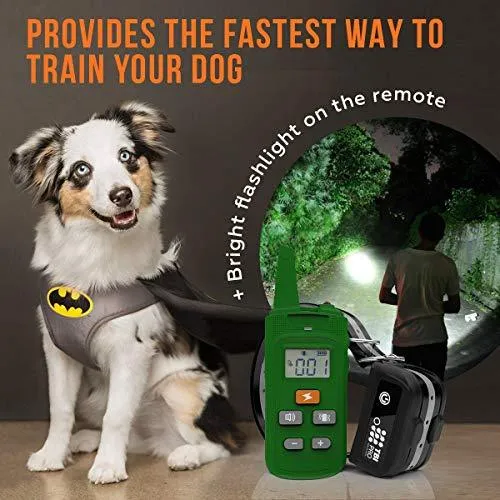 TBI Pro [All-New 2019 Dog Shock Training Collar with Remote | Heavy-Duty, Long Range 2000 ft, Rechargeable & IPX7 Waterproof | E-Collar Shock Collar for Dogs Small, Medium, Large Size, All Breeds