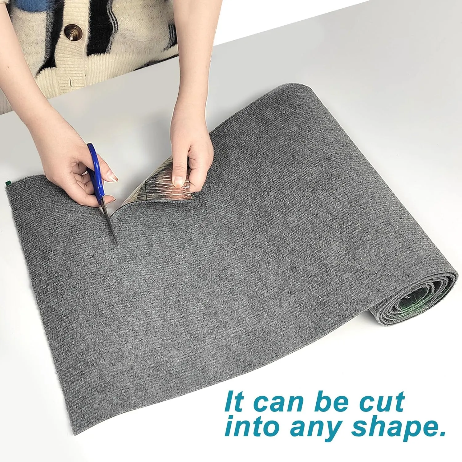 Trimmable Cat Scratching Post Carpet Covered 78.7x15.8 Self-Adhesive Cat Tree Shelves Replacement Parts Mat Cat Scratcher for Cat Tree Shelf Shelves Steps Couch Furniture DIY Protector