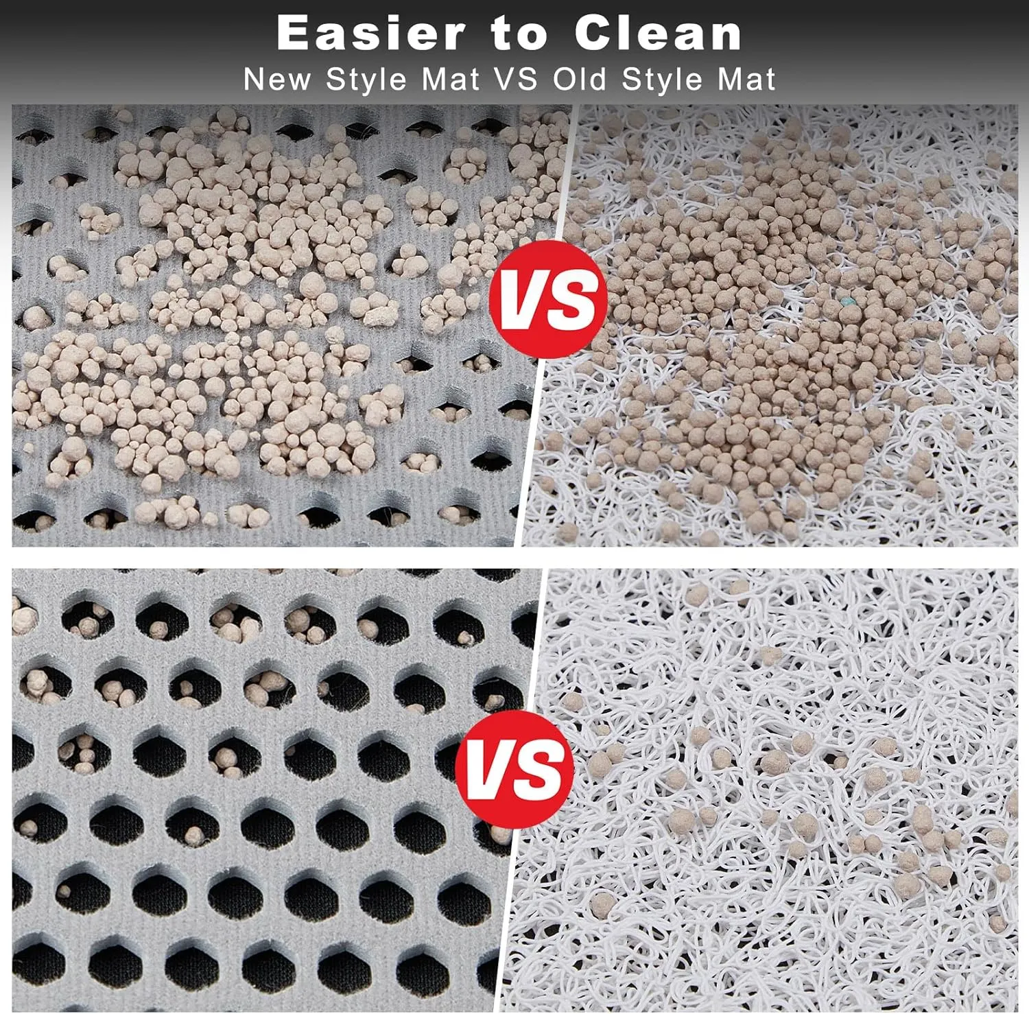 Unicorn Catcher Cat Litter Mat Double Layer Litter Mat Non-Slip Litter Box Mat Waterproof and Urine-Proof Cat Litter Mat Litter Trapping Mat Grey Kitty Litter Mat Easy to Clean, 46x27in