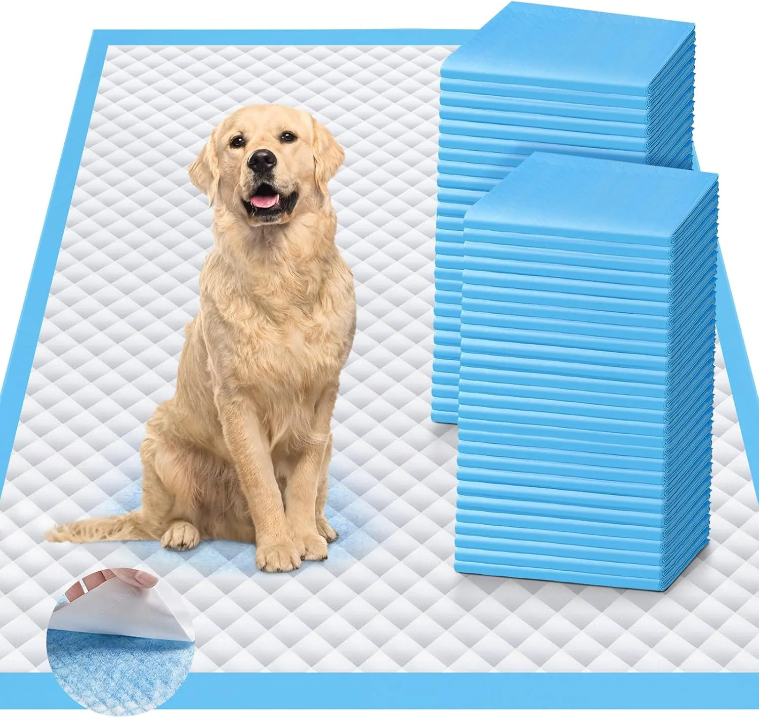 Upgraded 4XL 36"x36" Thicken 6 Layers Dog Pee Pads, Ultra Absorbent Pee Pads, Absorb up to 12 Cups, Leak-Proof & Quick Dry Puppy Pads for Puppy,Surgery, Older,Cats, Rabbits,30 Counts