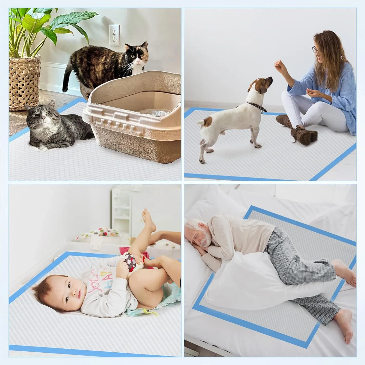 Upgraded 4XL 36"x36" Thicken 6 Layers Dog Pee Pads, Ultra Absorbent Pee Pads, Absorb up to 12 Cups, Leak-Proof & Quick Dry Puppy Pads for Puppy,Surgery, Older,Cats, Rabbits,30 Counts
