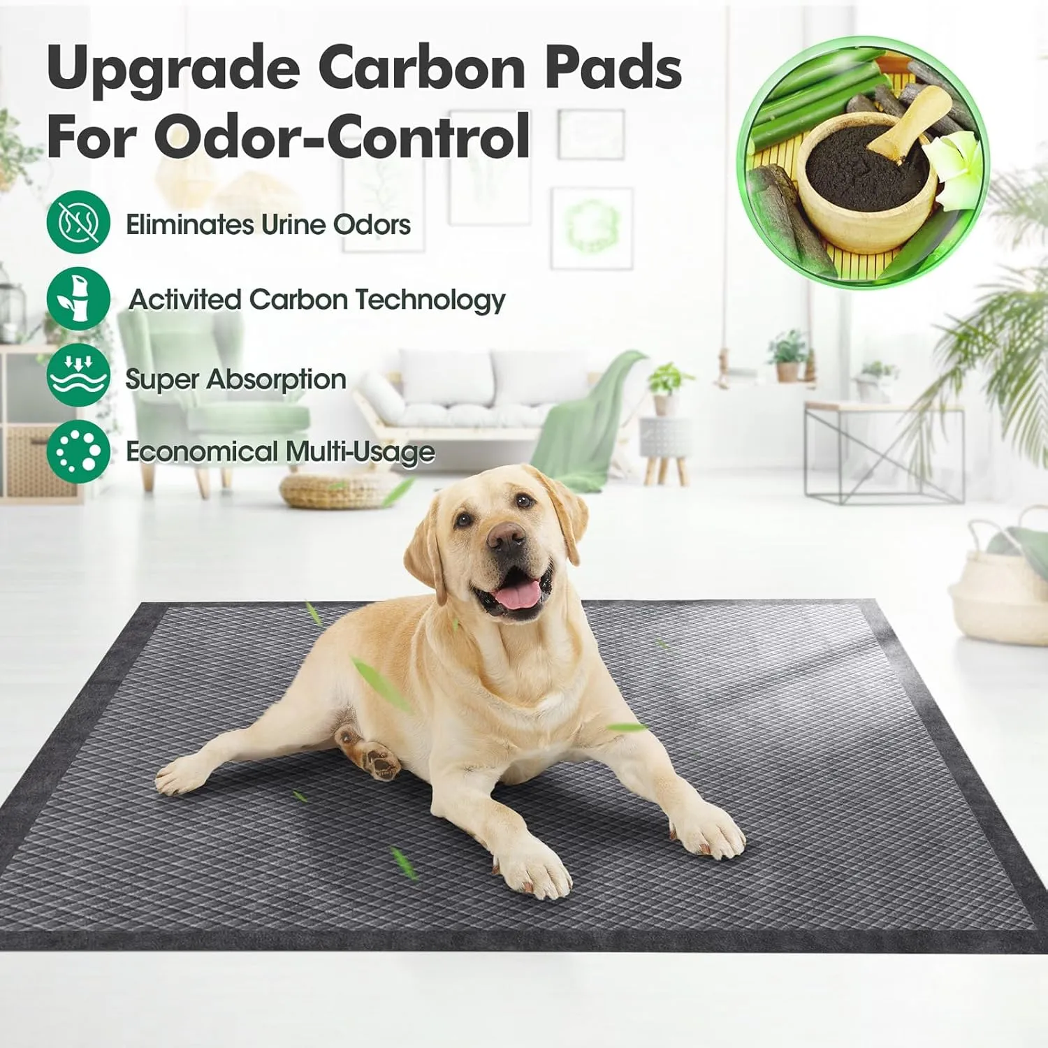 Upgraded Charcoal Puppy Pads, Thicken XXL 36x36 Pee Pads for Dogs, Super Absorbent Up to 12Cups, Odor Control & Leak Proof Dog Training Pads for Surgery, Older,Puppy, 30 Counts