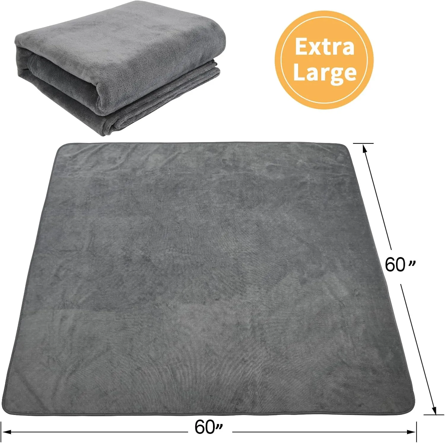 Washable Pee Pads for Dogs, 60x60 Reusable Whelping Pads, Absorb Dog Mats Non-Slip Puppy Training Pads for Whelping, Potty, Training, Playpen, Crate