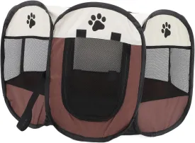 YARNOW Dog Portable Pet Playpen Mesh Door Travel Tent Cat Crate Comfortable Environment Soft Fabric