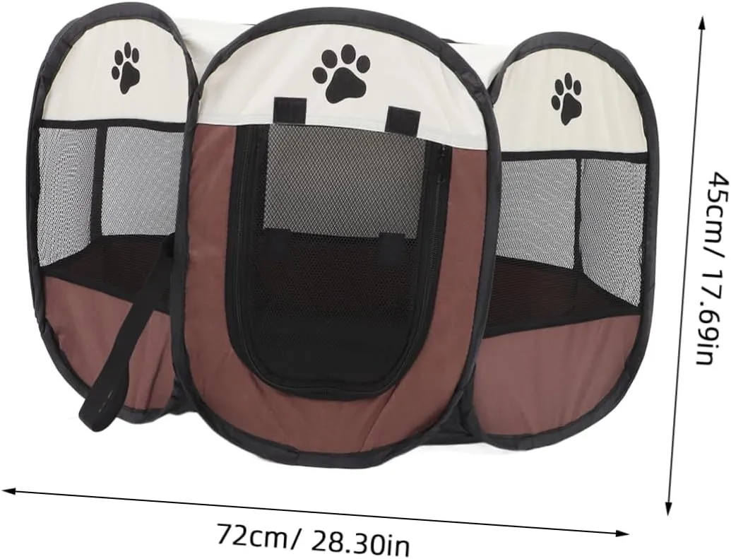 YARNOW Dog Portable Pet Playpen Mesh Door Travel Tent Cat Crate Comfortable Environment Soft Fabric